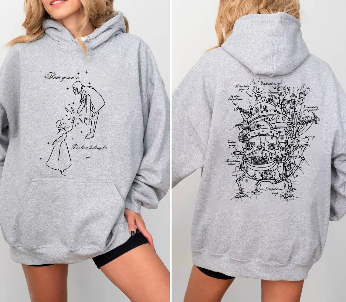 Howl's Moving Castle Movie 2 Sides Hoodie | Sweatshirt | TShirt, Spirited Away Studio Ghibli Hoodie, Ghibli Totoro Sweatshirt, Studio Ghibli Anime Shirts