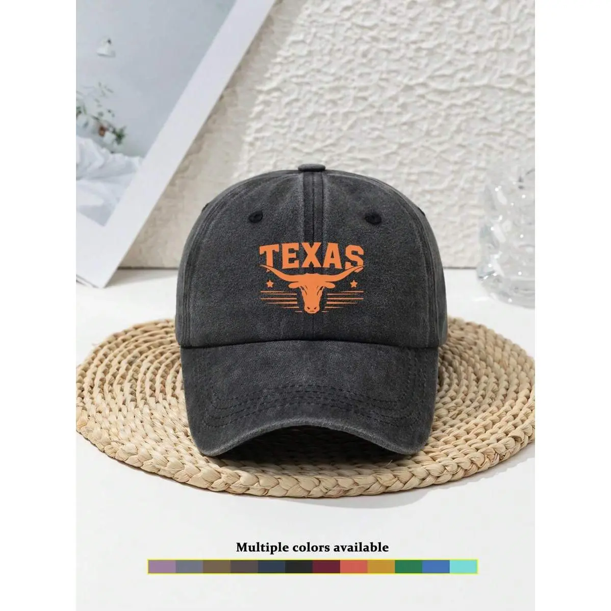 Curved Brim Graphic Baseball Cap in Washed Cotton, Unisex Adjustable and Breathable for Outdoor Sports & Travel, All Seasons, Buckle, Daily, Denim Sports & Outdoor Hats, Lightweight, Hand Wash Only, Adjustable Streetwear Hat, Classic Curve, Outdoor Wear