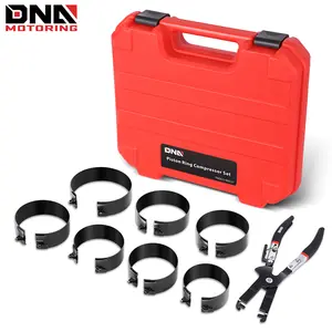 Engine Piston Ring Compressor Set with Compression Pliers and 7 Piston Rings (2-7/8" - 4-5/8") - for Car, Truck, and Motorcycle Installation and Removal Kit