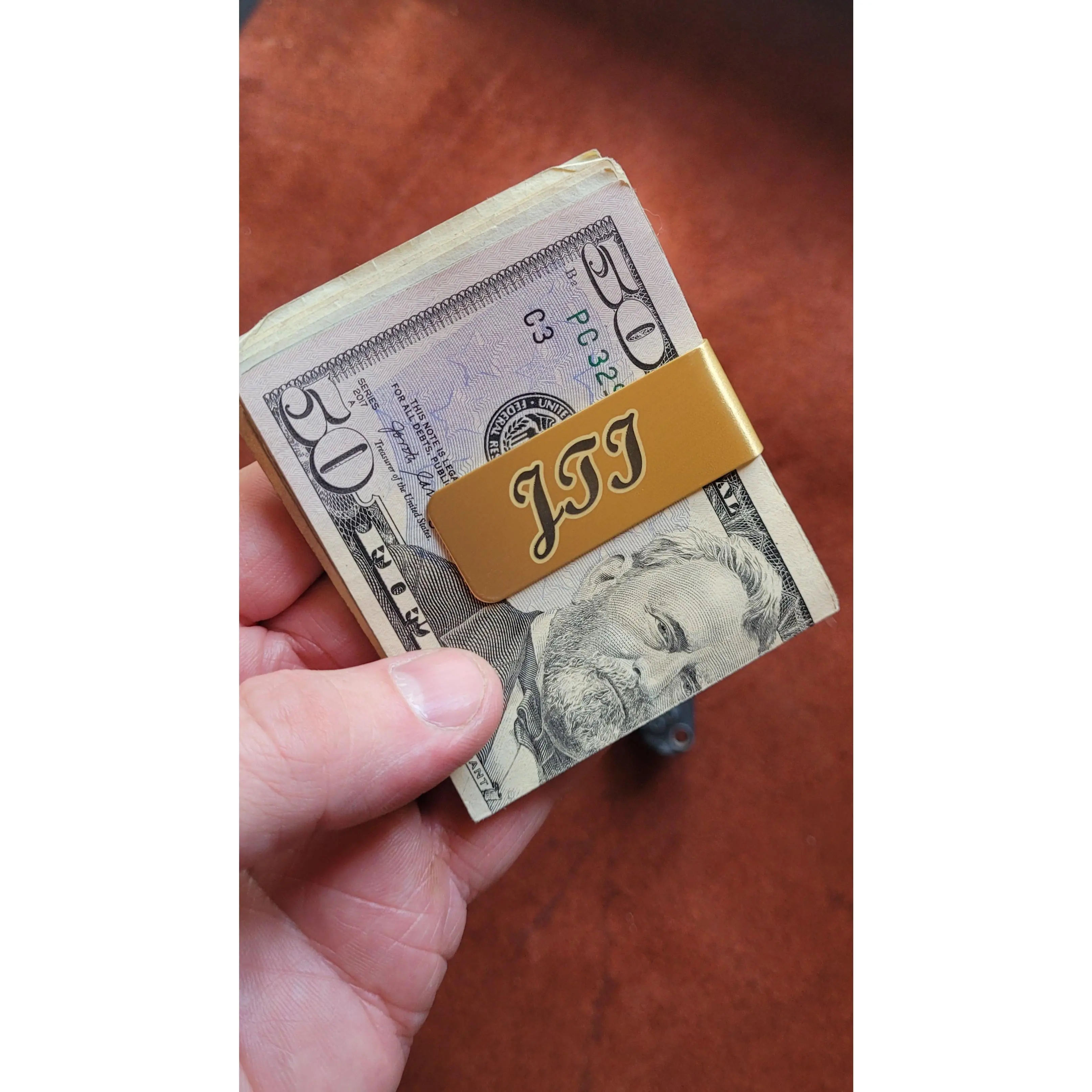 Custom Monogram Money Clip | Personalized Initials Wallet