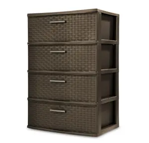 4 Drawer Wide Weave Tower Espresso