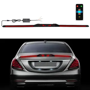 Adjustable LED Car Spoiler Lip Universal Fit Trunk & Roof Rear Wing Lip with Brake Light 12V