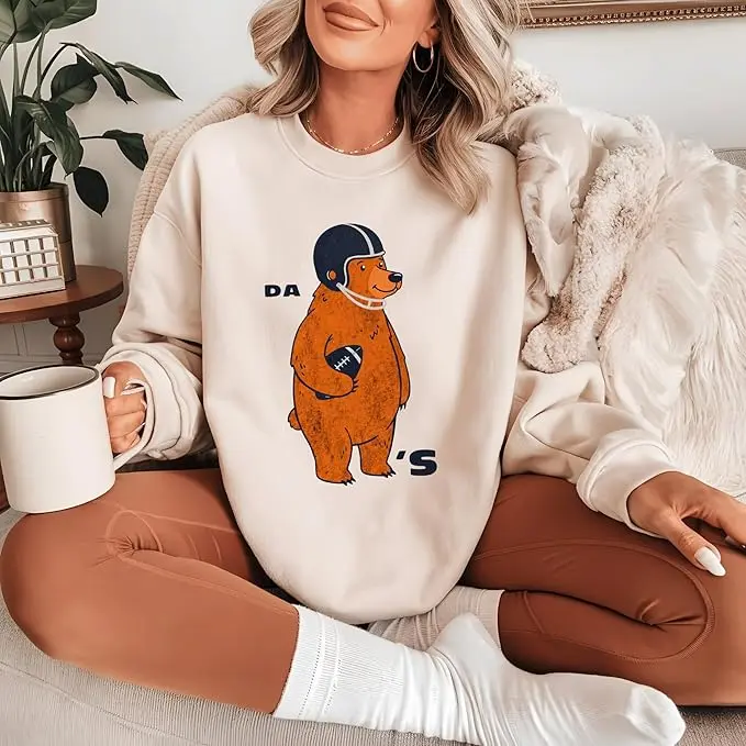 Chicago Game Day Bear Mascot Sweatshirt - Cute Funny Graphic Cozy Pullover