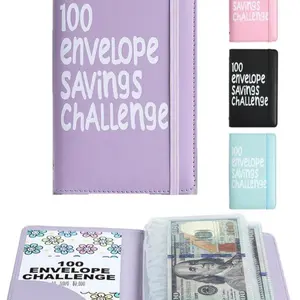 100 Days Money Saving Challenge Coin Envelope Budget Storage Book, Mini 100 Envelopes, Easy and Fun Way to Save $5,050, Budget Binder, Savings Challenge Planner