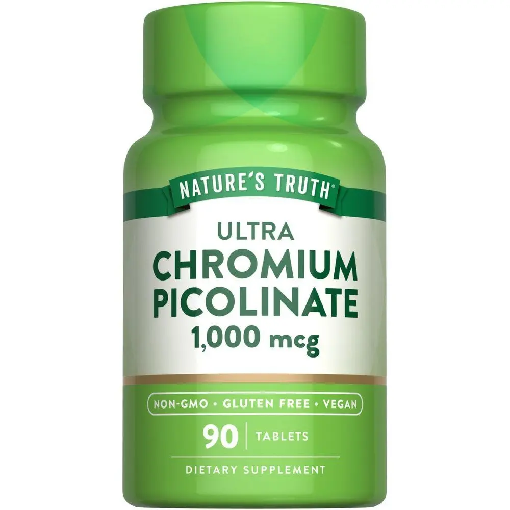 Nature's Truth Ultra Chromium Picolinate 1000 mcg - 90 Tablets - Vegan, Non-GMO & Gluten Free Supplement