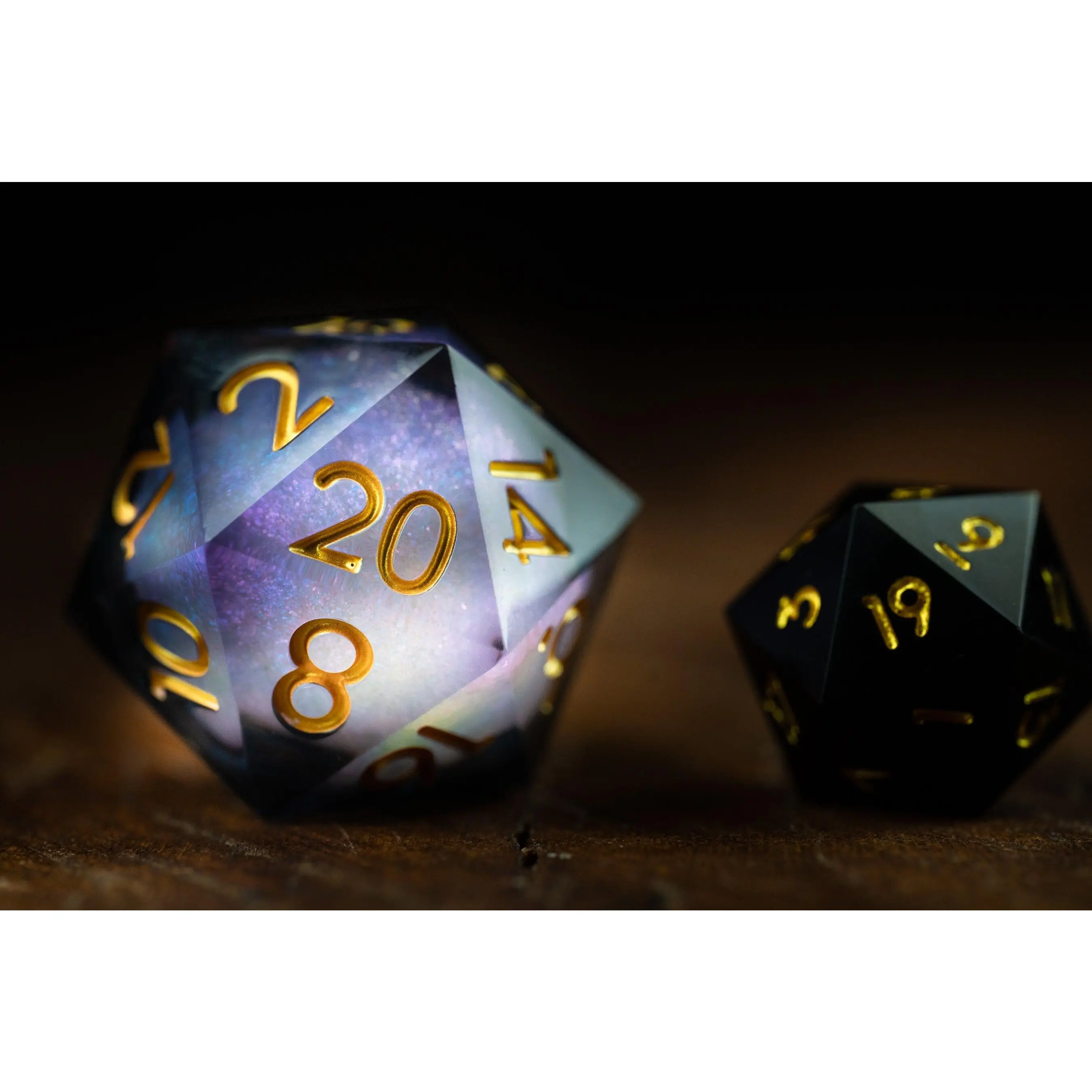 Cosmic Colossus Giant D20 Dice - Durable Design with Purple and Gold Numbers, Ideal for Roleplaying and Gameplay