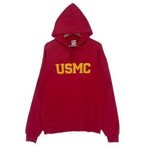 Vintage USMC Sweatshirt Hoodie Big Logo United States Marine Corps Pullover Sweatshirt Size Medium