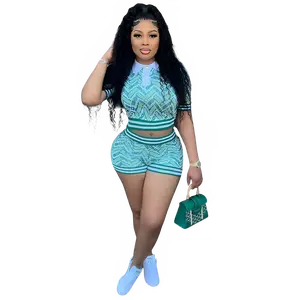 Summer Y2K Ribbed Crop Top & Shorts Set