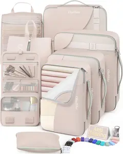 8 Set Packing Cubes for Travel, Gifts for Women Mom,Anti-Tearing Suitcase Organizer for Luggage with Shoe & Hanging Toiletry Bag,OlarHike Vacation Essentials & Accessories for Cruise Ship