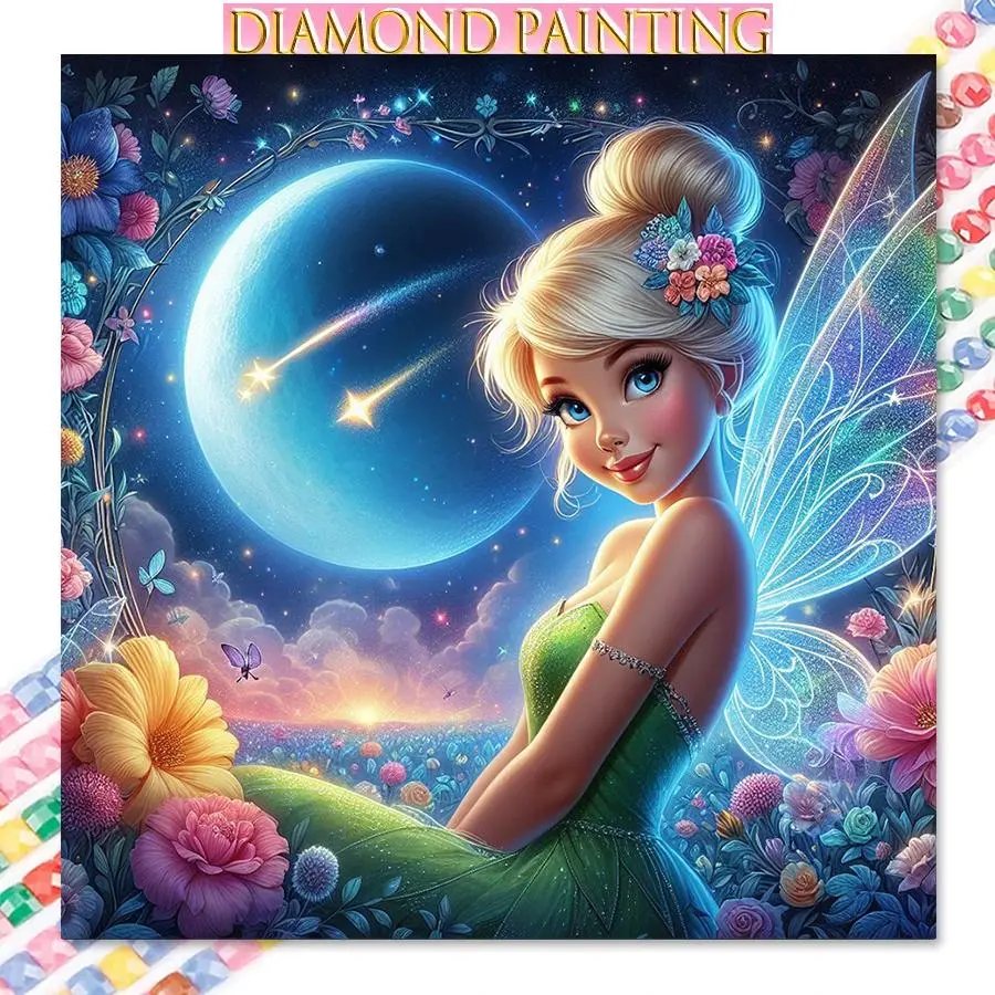 Cartoon Princess Pattern DIY Diamond Arts Colorful Painting Kit, 5D Creative Craft without Frame for Beginners, Wall Art Decor for Home