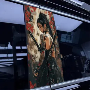 Girl Pattern Car Sticker, Self Adhesive Car B-pillar Decal, Reusable Car Decorative Sticker, Sticker For Cars for Car, Motorcycle, Bike, Laptop, Phone