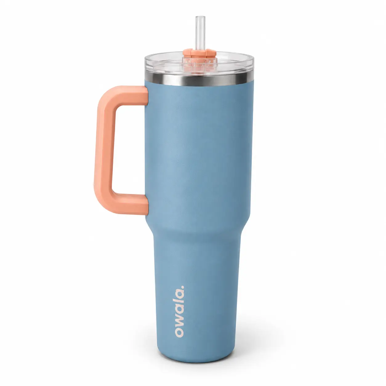Owala 40oz Blue Oasis Tumbler, Blue & Peach Two-Tone Modern Design with Handle