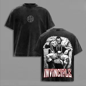 Invincible Viltrumite King Graphic T-Shirt, Oversized Washed Cotton Streetwear