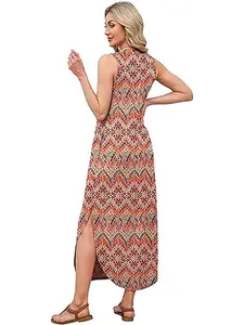 Women's Maxi Dress with Pockets, Perfect for Vacations & Beachwear, Stylish Statement Piece for Spring Season, Sleeveless, Casual wear