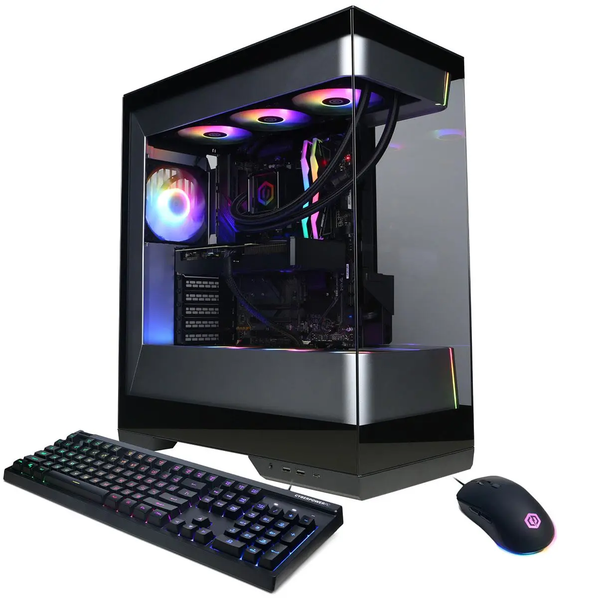CyberPowerPC Gamer Supreme Liquid Cooled Gaming Desktop Computer, AMD Ryzen 9 9900X 4.4GHz, 32GB RAM, 2TB SSD, NVIDIA GeForce RTX 5070 12GB, Windows 11 Home, Black