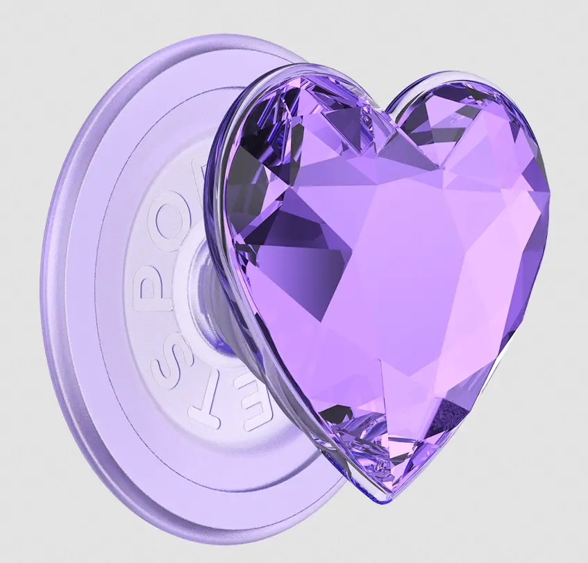 popsockets Crystal Heart Lavender  MagSafe PopGrip