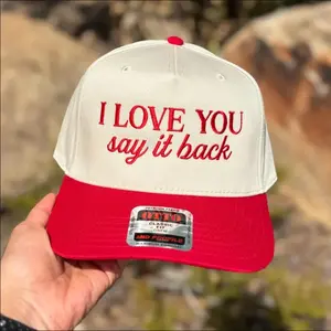 Embroidered I Love You Say It Back Hat Funny Base Ball Two Tone Cap Custom Thread Color Gif For Her/Him