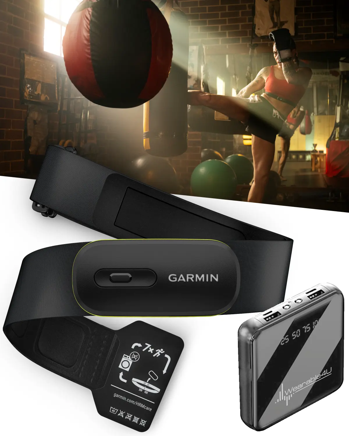 Garmin HRM 600 Premium Heart Rate Monitor with Running Dynamics (XS–S; M-XL) | Compatible with Garmin Smartwatches & Cycling Computers | Wearable4U Bundle