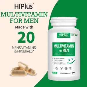 HiPlus Multivitamin for Men - Daily Mens Multivitamins & Multiminerals with Vitamin A, C, D, E, B12, Zinc & More Essential Vitamins for Men - Mens Vitamins for Energy, Focus, and Mens Health. 90 Capsules
