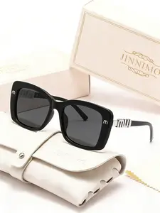 New Fashion Trendy Sunglasses, Versatile Face-Slimming, Perfect for Young Adults, Leather Box Included, Unisex Design