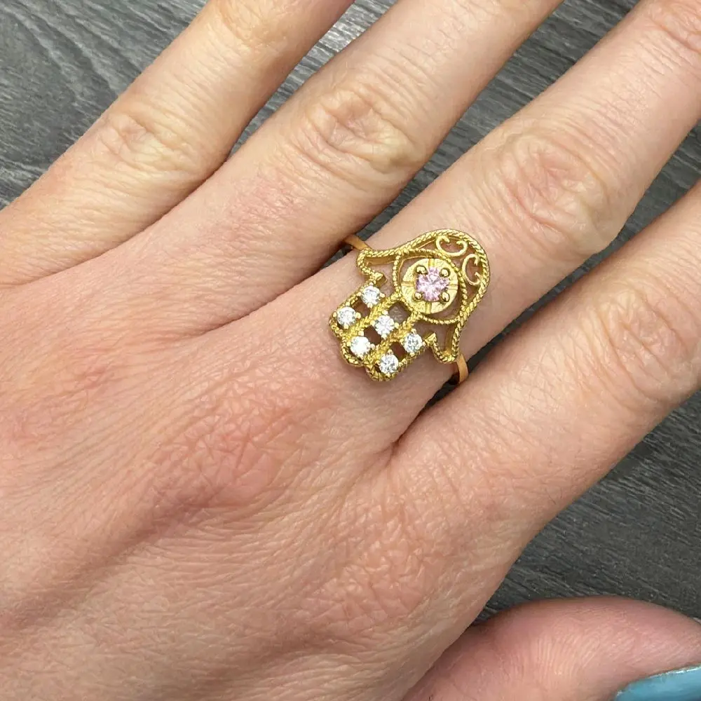 Fatima Ring Hand with Elegant Design and Unique Features 14k