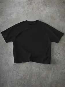 Men's Solid Color Plain Batwing Sleeve Crop Tee, Loose Casual Streetwear, Short Sleeve Round Neck T-shirt for Daily Wear, Men's Top for All Seasons, Tropical