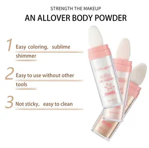 Shimmering  With SoftMakeup Sponge Head, Body Glitter,Shimmer Face  Powder &Blush Stick, Body Cosmetics,Nose Contouring & Facial Powder Stick for Party Cosmetic BeautyProduct