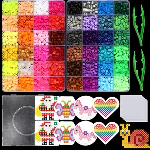 5mm Bead Set for DIY Crafts, Diy Beads, Creative Handmade Puzzle Board Accessories, Adult Craft Supplies, Fusion Bean Pearl Kit