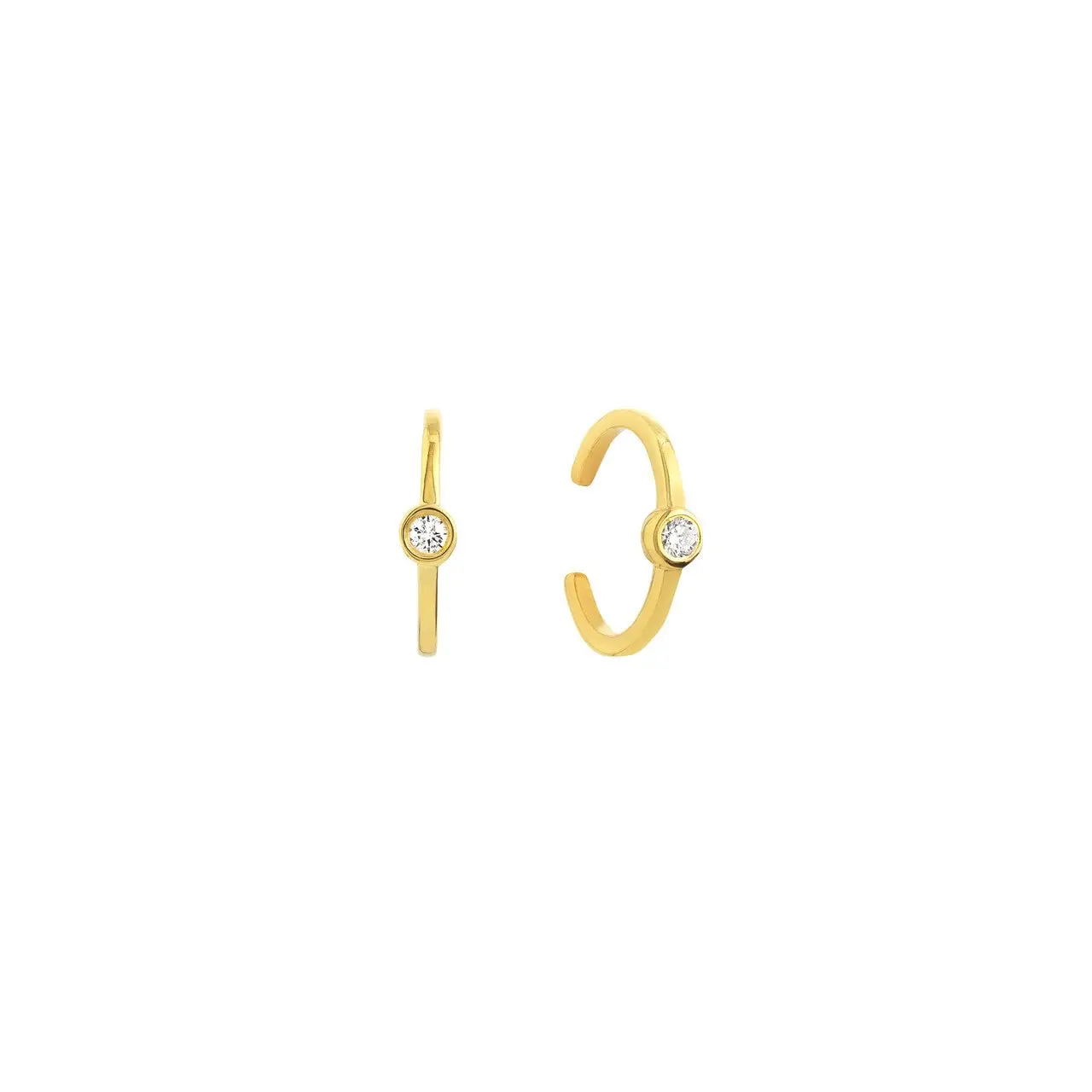 14K Gold Ear Cuffs with Diamond