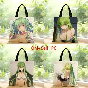 Japanese hot anime Code Geass Lelouch Lamperouge C.C Storage Bags Canvas Bags Series Print Bag Lightweight Shoulder High Appearance Large Capacity Minimalist  Soft Fabric Bag Shopping Bags