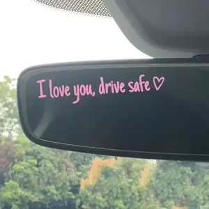 Vinyl Decal for Car,7 Counts Set I Love You Drive Safe Car Mirror Decal,Car Rearview Mirror Sticker,Universal Car Accessory.