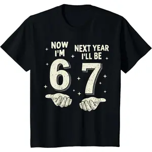 Boys' Custom Number 6th Birthday Shirt - Short Sleeve Crew Neck Cute Graphic Tee with "Now I'm 6 Next Year I'll be 7" Letters, Kids' Sleepwear