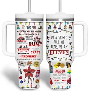 Stranger Things Tumbler, Horror Movie 40oz Tumbler, Halloween Insulated Cup, Cute Movie 40oz Tumbler, Halloween Gift