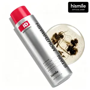 Hismile iD Stain Removal Whitening Mouthwash | Essential Oil Infused for Bright White Teeth & Long Lasting Fresh Breath | 237ml