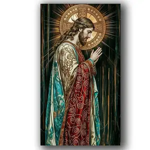 Jesus Prayed 5D DIY Large Size Diamond Painting Kit for Adults, Beginner-Friendly Diamond Art Set, Perfect for Home Wall Decoration, Handicraft