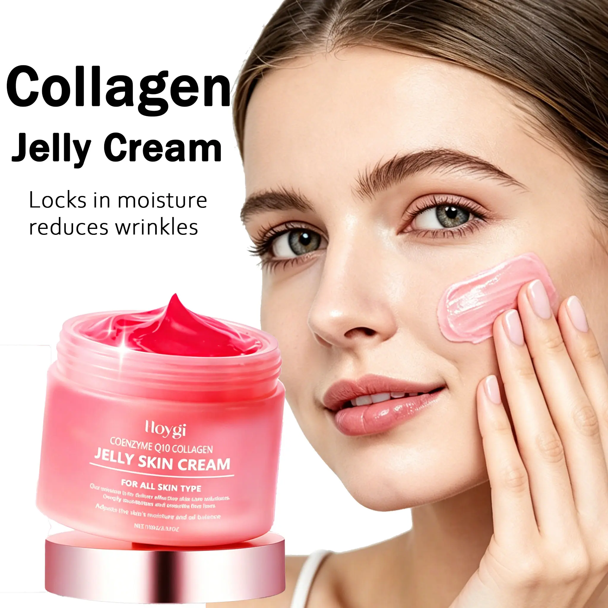 Collagen Jelly Cream for Face, Hydrating & Moisturizing Facial Cream, Firming Brightening Skin Care, Reduces the Appearance of Fine Lines, Smooth & Radiant Complexion