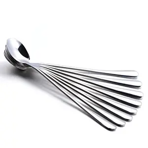 6-Pack Stainless Steel 7.5" Mixing Spoons – Long-Handle Spoons for Tea, Coffee, Desserts & Kitchen Use
