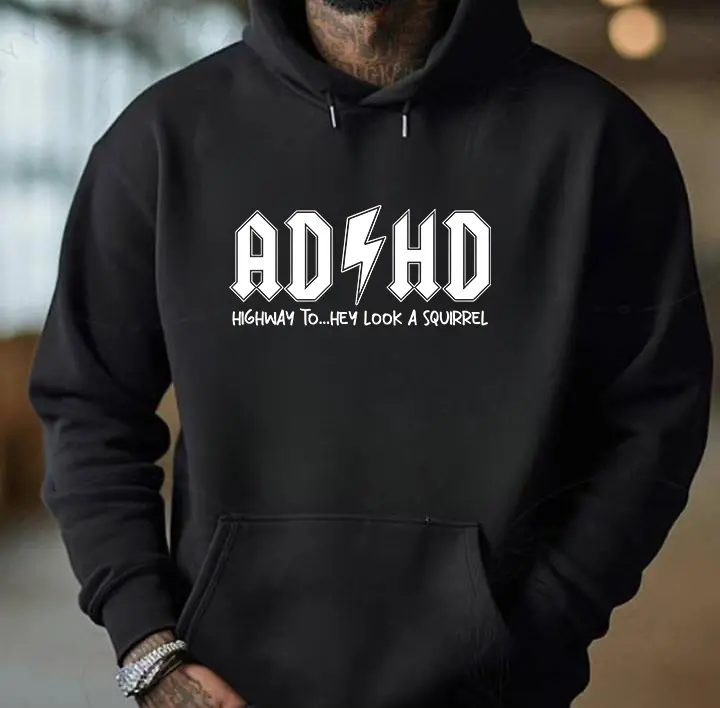 AD HD Highway to... Hey Look a Squirrel Hoodie, Funny Adhd Hoodie, Mental Health Hoodie, Motivational Hoodie, Cool Adhd Hoodie, Gift for Her, Dungeons and Dragons Dnd T-shirt, DnD Vintage Tee, ADHD Unisex shirt