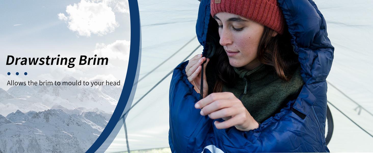 Naturehike Cold Weather Sleeping Bag for Adults, 30-39 ℉ Hollow Cotton Backpacking Sleeping Bag Winter, Mummy Sleeping Bag Warm for Camping, Hiking