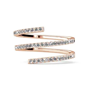 Creative Meteor Rings with Crystals for Women Luxury 18K Rose Gold Plated Line Wedding Jewelry Gift