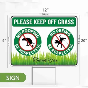 "No Urination" Dog Sign With H Metal Stake, 12 Inches By 9 Inches Corrugated Plastic Yard Sign Keep Dogs Away From The Lawn Contain Insect Repellent For Dog Grass Yards