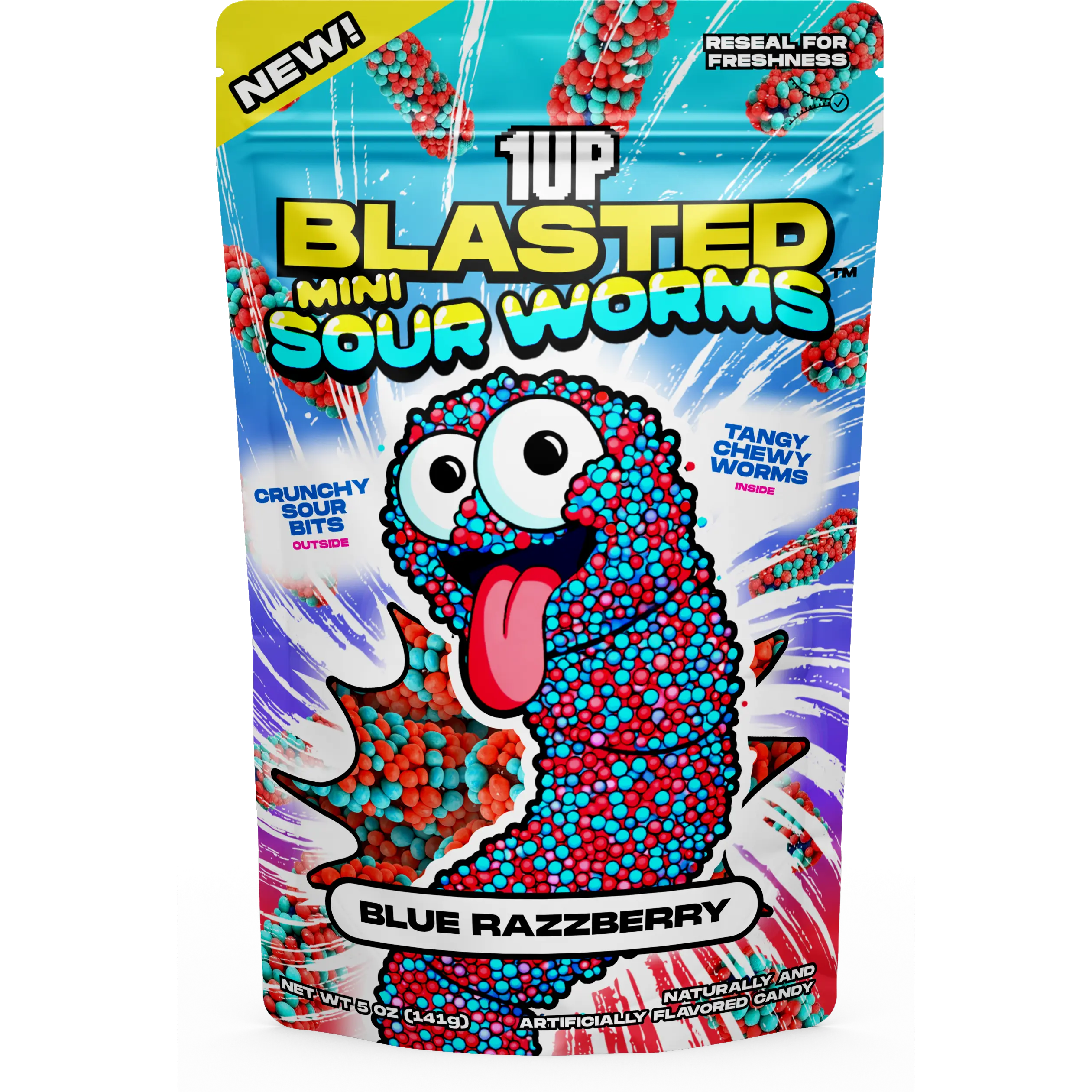 Blue Razzberry Mini Sour Worms Blue Razzberry Mini Sour Worms