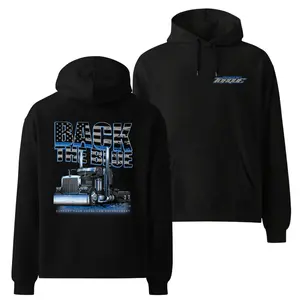 Back The Blue Tractor Graphic Hoodie, Patriotic Farming Sweatshirt, Unisex Truck Lover Apparel, Gift for Men, Rural Lifestyle Merch
