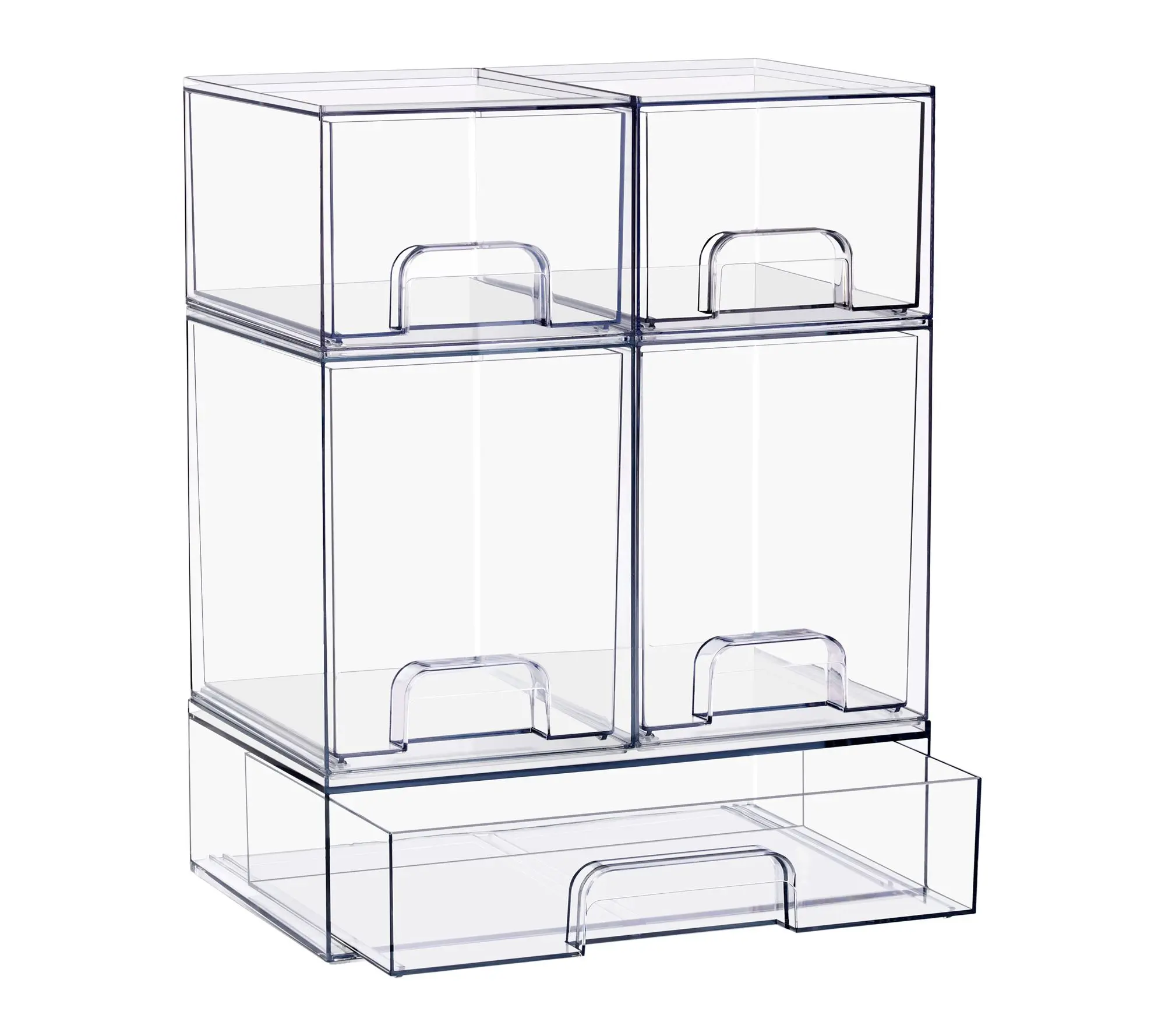 Sorbus Stackable Acrylic Storage Drawers Clear Bins - 5 Pack