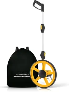 Measuring Wheel, Folding Portable Distance Measuring in , Double Collapsible | One Key to Reset/Kickstand to Keep Stand/Starting Point Arrow and Cloth Carrying Bag, [0-9,999 Ft].