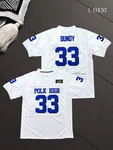 Al Bundy 33 Polk High Football Jersey for Men S-XXXL White/Blue Sports Jersey