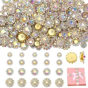 200 count AB Colors Sew on Rhinestones, 8mm 10mm 12mm 14mm Glass Jewels  for Crafts, Flower Graft  Flatback Rhinestones for Crafting Bedazzling Hat Shoes Belt Clothes Sewing Accessories