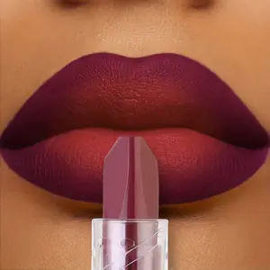 Dual-Tone Matte & Shimmer Lipstick - 24H Waterproof Velvet Crimson, Moisturizing&Long - Lasting Color, Easy to Apply Lip Makeup for Festival, Party & Daily Wear, Ideal for Halloween & Christmas Looks, Pigmented Lip Color with Glitter Finish