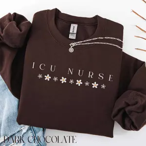 ICU Nurse Short Sleeve T-SHIRT / Sweatshirt , Intensive Care Unit Tshirt , Icu Nurse t-shirt , Gift for Icu Nurse Cotton Fabric Fit Sleeve