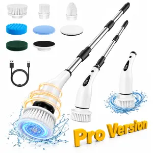 Upgraded Electric Spin Scrubber, Cordless Shower Scrubber Full-Body IPX7 Waterproof, Electric Cleaning Brush with 4 Replaceable Brush Headsand 3 Adjustable Extension Handle, 2-Speed for Bathroom, Kitchen, Toilet, Window, Pool, tiktok shop deals